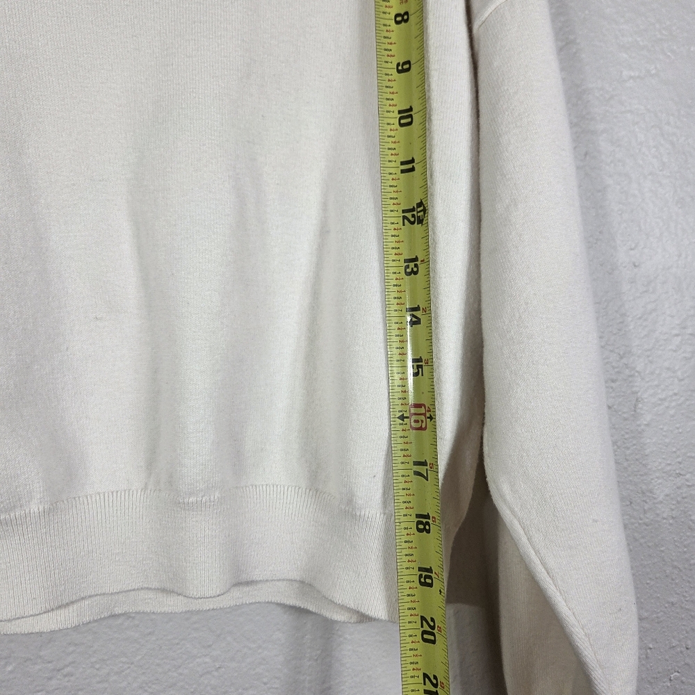 Aritzia Sunday Best Size L Cream Merino Wool Daisy Sweater Daisies Flower Print - Picture 14 of 16